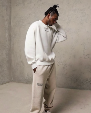 Model wearing crewneck