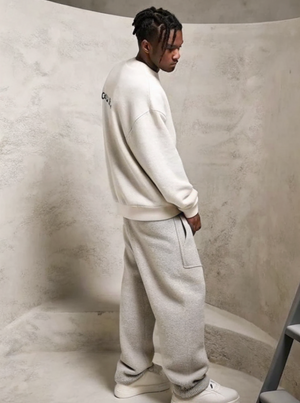 Model wearing sweatpants