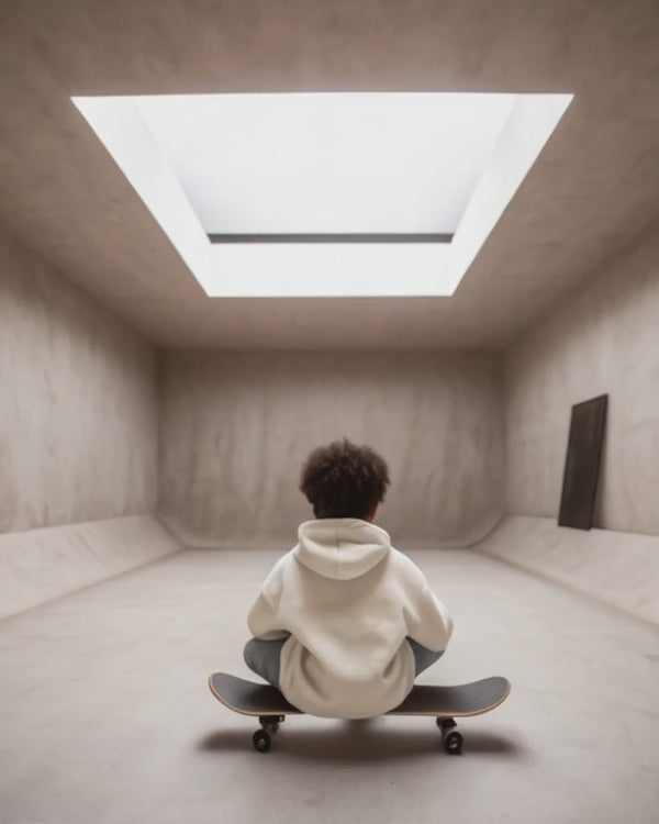 Kid on a skateboard