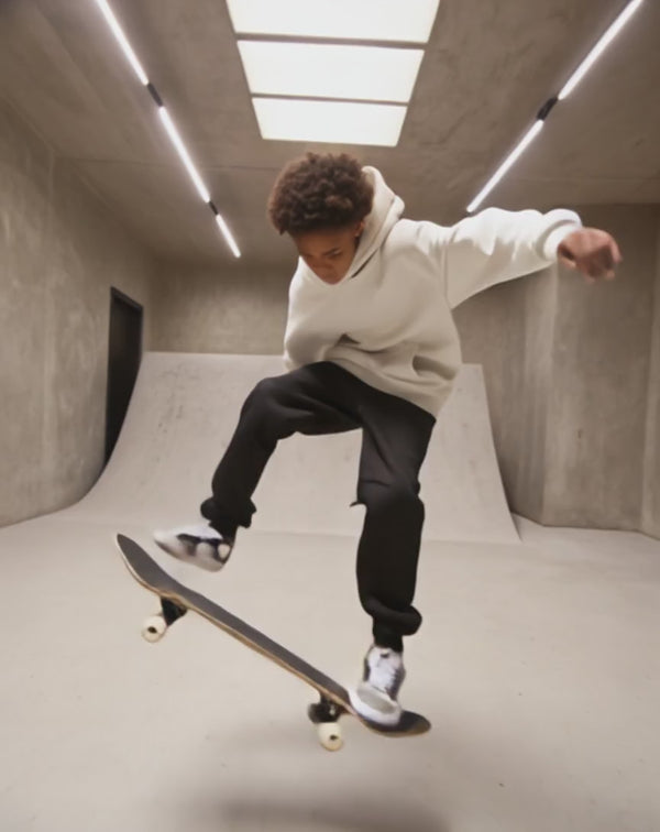A person doing a landing skateboard